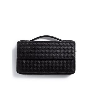 Bottega Veneta Men Small Woven Zip Organizer